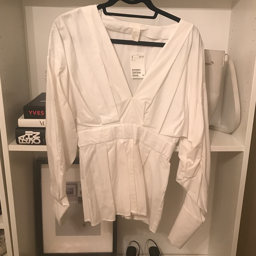 NWT! H&M White Blouse Sz 4